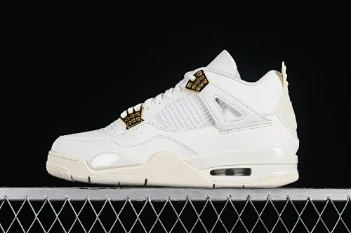 All categories Air Jordan Jordan series basketball shoes Air Jordan 4 GX foreign trade version Air Jordan 4 Retro "Metallic Gold" AJ4 Joe 4 meters white gold AQ9129-170